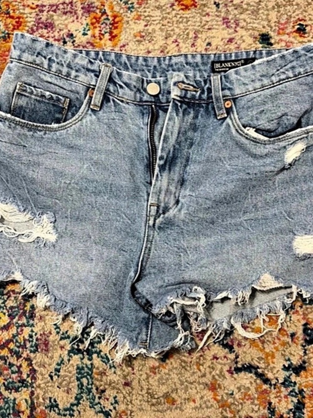 [BLANKNYC] The Barrow [ ] Distressed Denim Jean Shorts Blue Waist 31